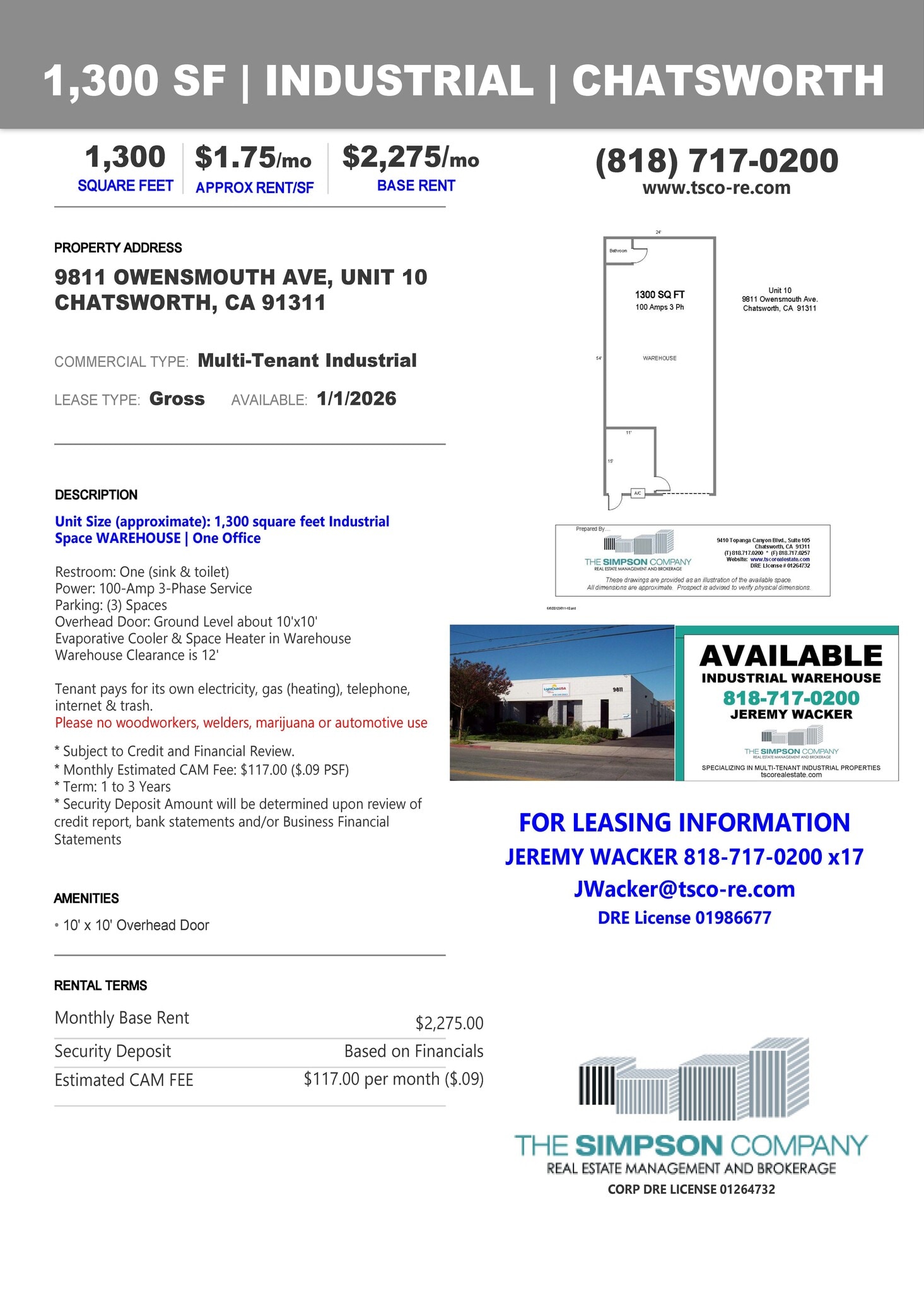 9811 Owensmouth Ave, Chatsworth, CA à louer Photo de l’immeuble– Image 1 sur 2