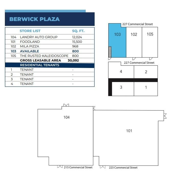 233 Commercial St, Berwick, NS à louer Plan de site– Image 1 sur 1