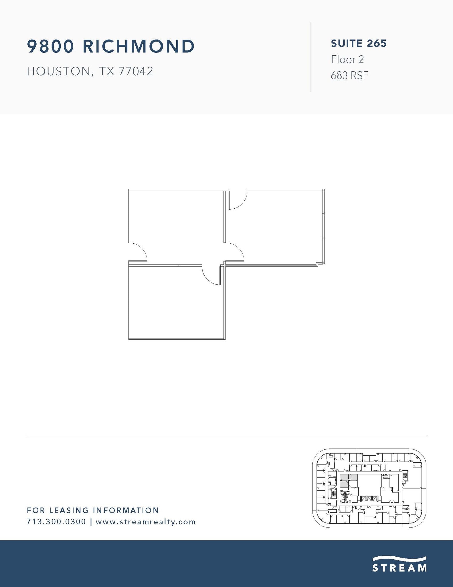 9800 Richmond Ave, Houston, TX à louer Plan d’étage– Image 1 sur 1