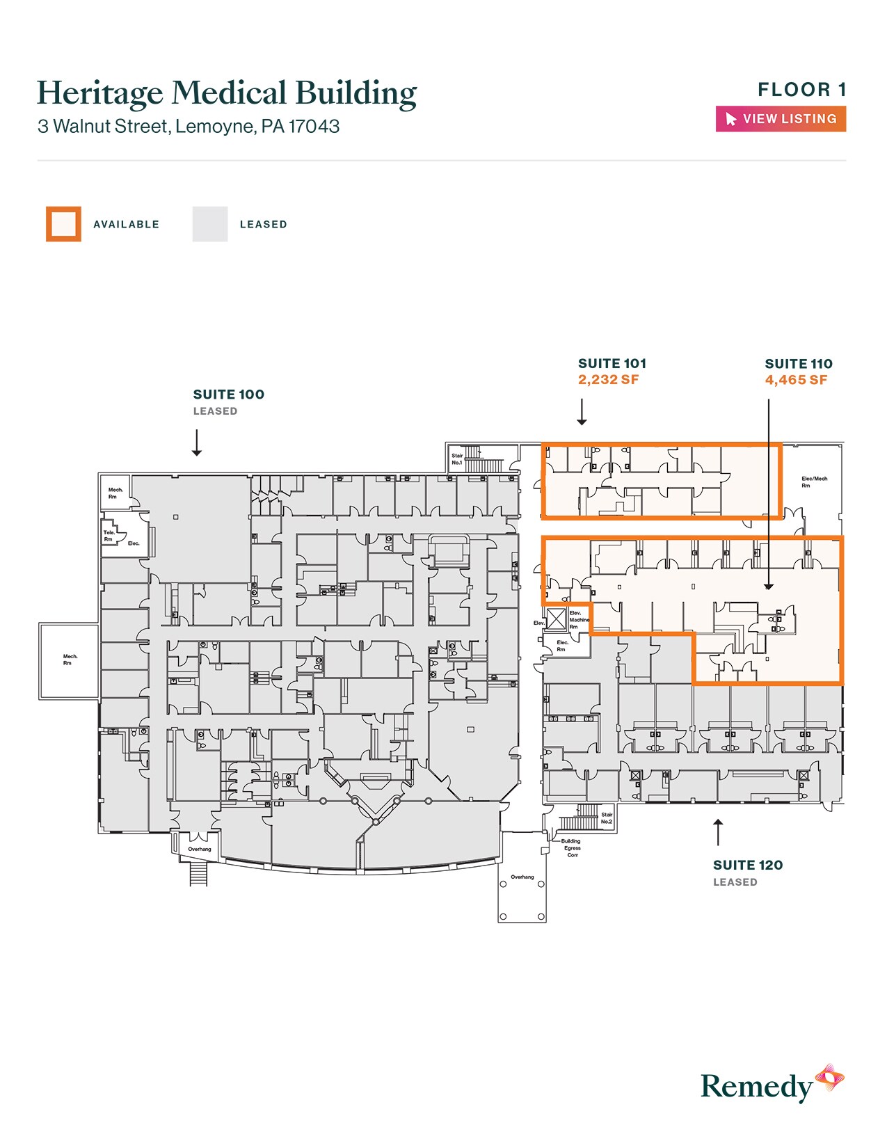 3 Walnut St, Lemoyne, PA à louer Plan d’étage– Image 1 sur 1