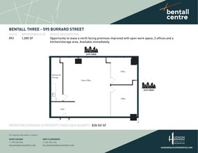 595 Burrard St, Vancouver, BC à louer Plan d’étage– Image 1 sur 1