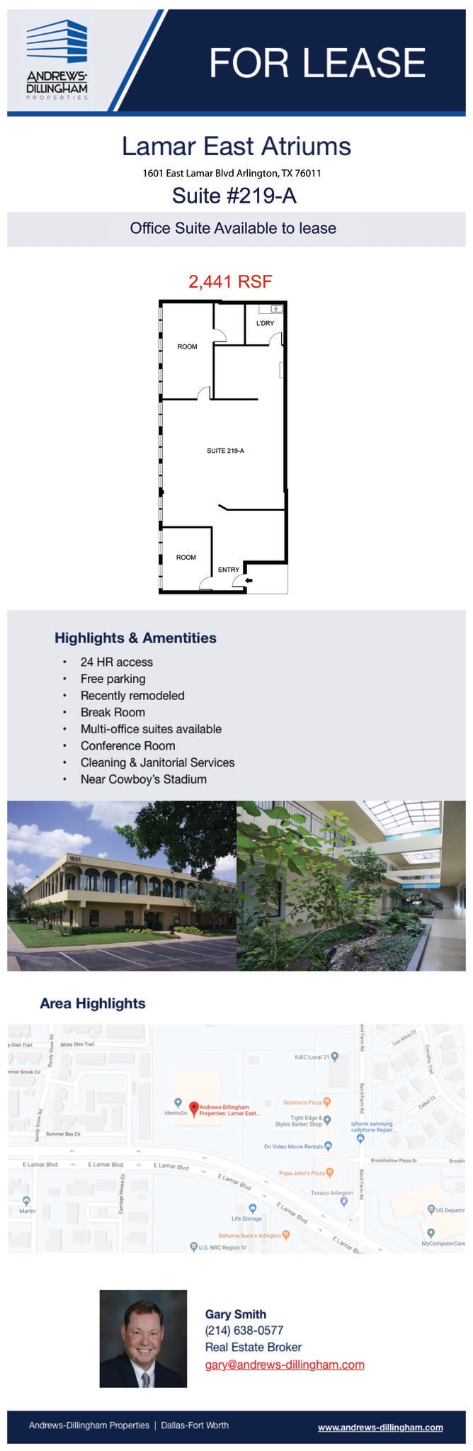 1601 E Lamar Blvd, Arlington, TX à louer Plan d’étage– Image 1 sur 1