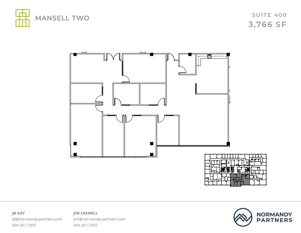 3650 Mansell Rd, Alpharetta, GA à louer Plan d’étage– Image 1 sur 2