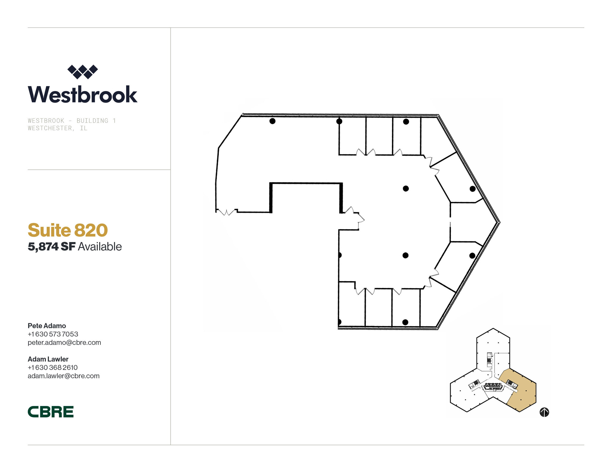 1 Westbrook Corporate Ctr, Westchester, IL à louer Plan d’étage– Image 1 sur 1
