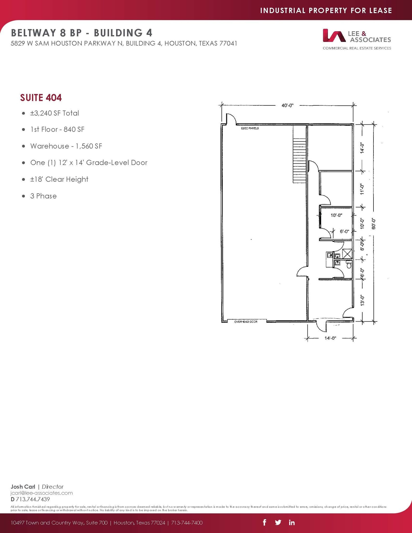 5829 W Sam Houston Pky N, Houston, TX à louer Plan d’étage– Image 1 sur 1