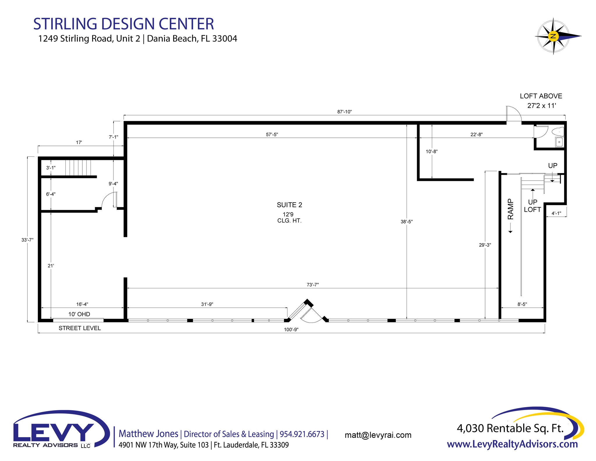1249 Stirling Rd, Dania Beach, FL à louer Plan d’étage– Image 1 sur 2
