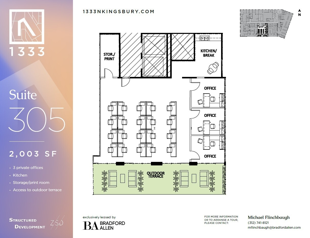 1333 N Kingsbury St, Chicago, IL à louer Plan d’étage– Image 1 sur 2