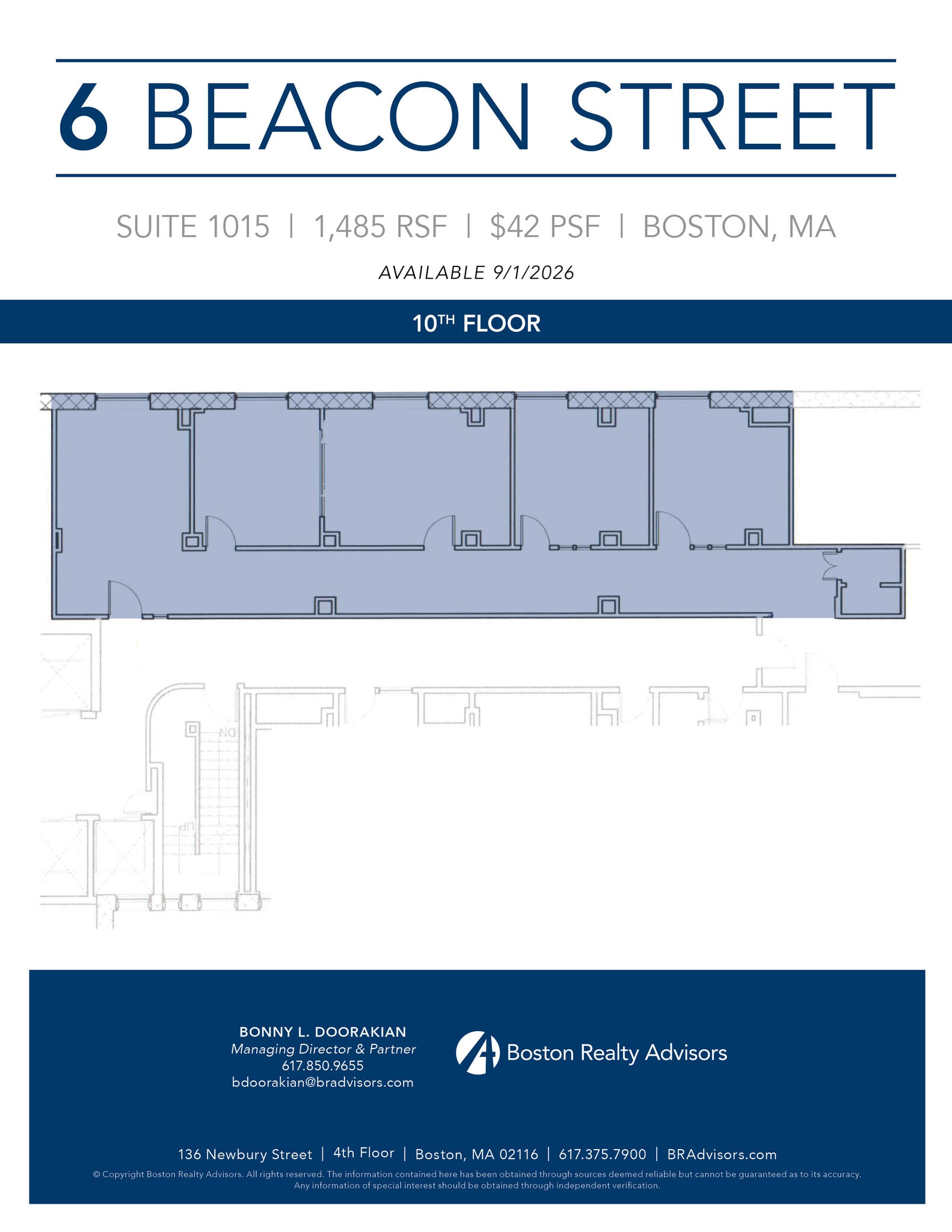 6 Beacon St, Boston, MA à louer Plan d’étage– Image 1 sur 1