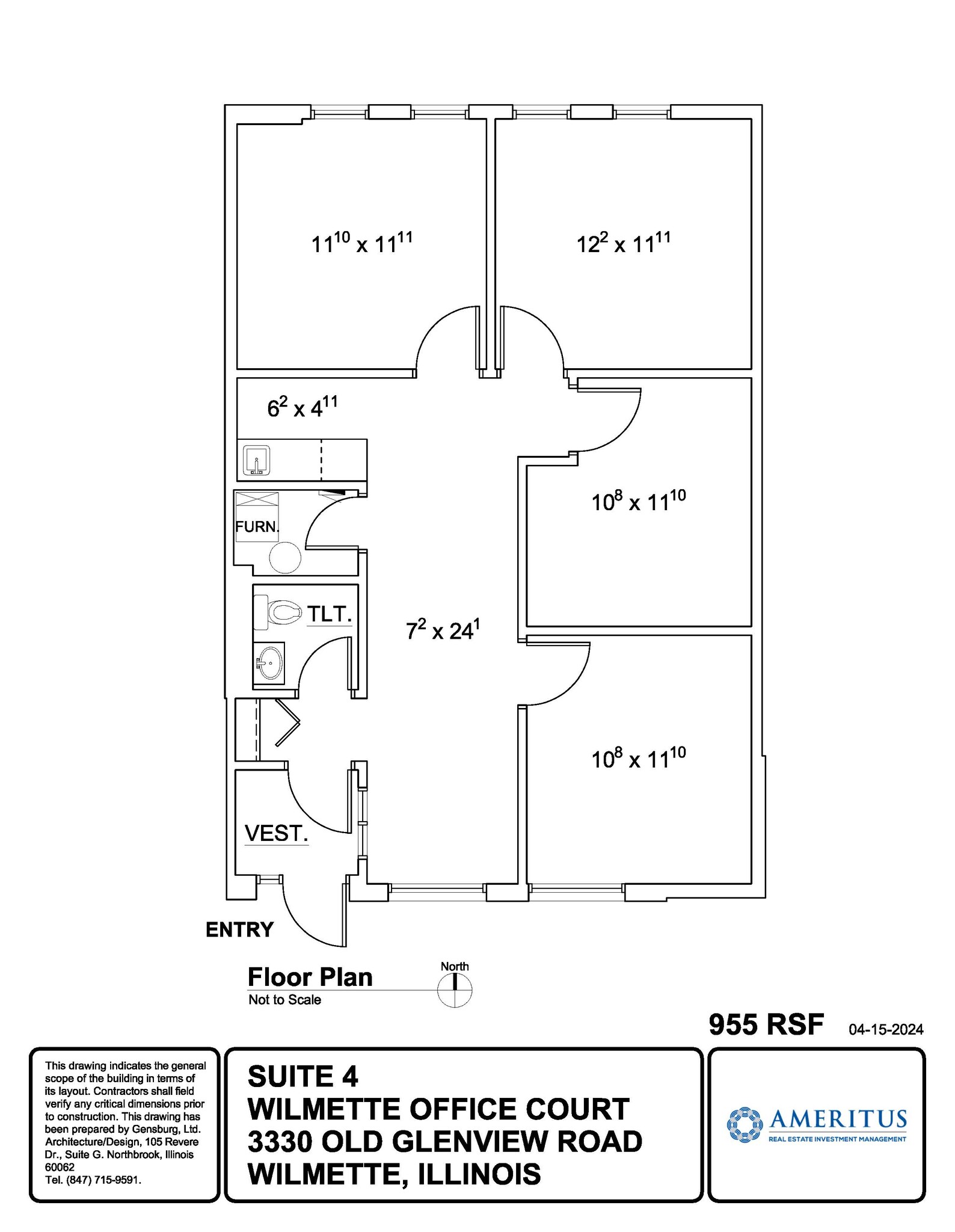 3330 Old Glenview Rd, Wilmette, IL à louer Plan d’étage– Image 1 sur 1