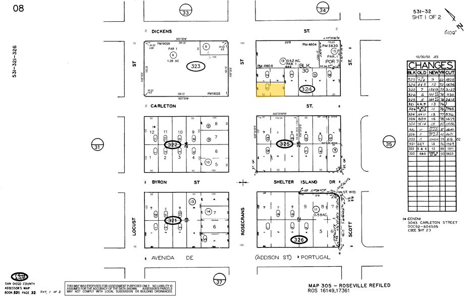 1251-1257 Rosecrans St, San Diego, CA à louer - Plan cadastral – Image 2 sur 3