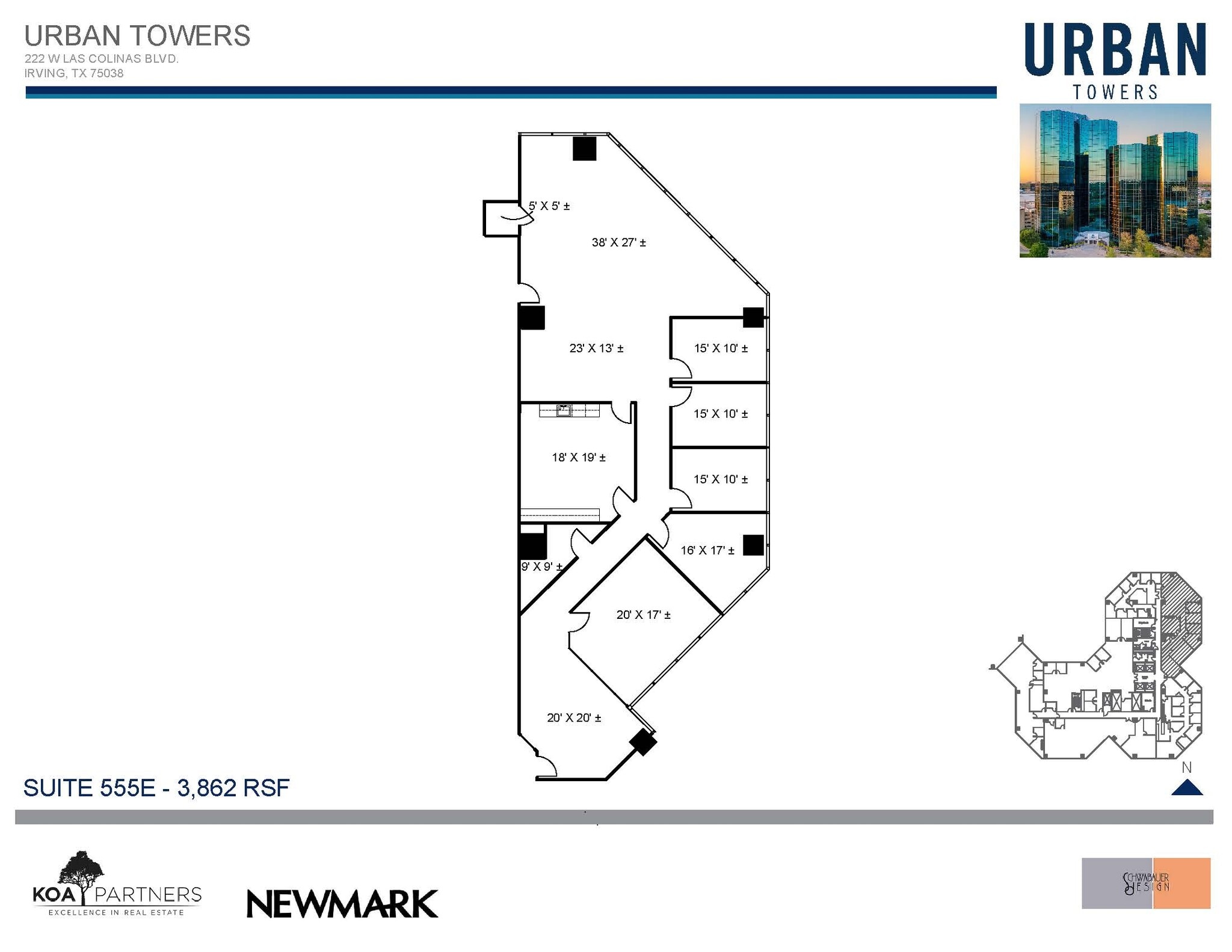 222 W Las Colinas Blvd, Irving, TX à louer Plan d’étage– Image 1 sur 1