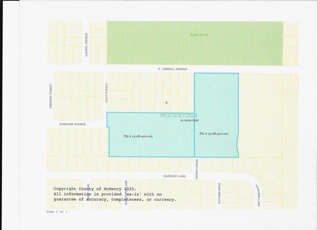 Kimball & Burbank, Woodstock, IL à vendre - Plan cadastral – Image 3 sur 4