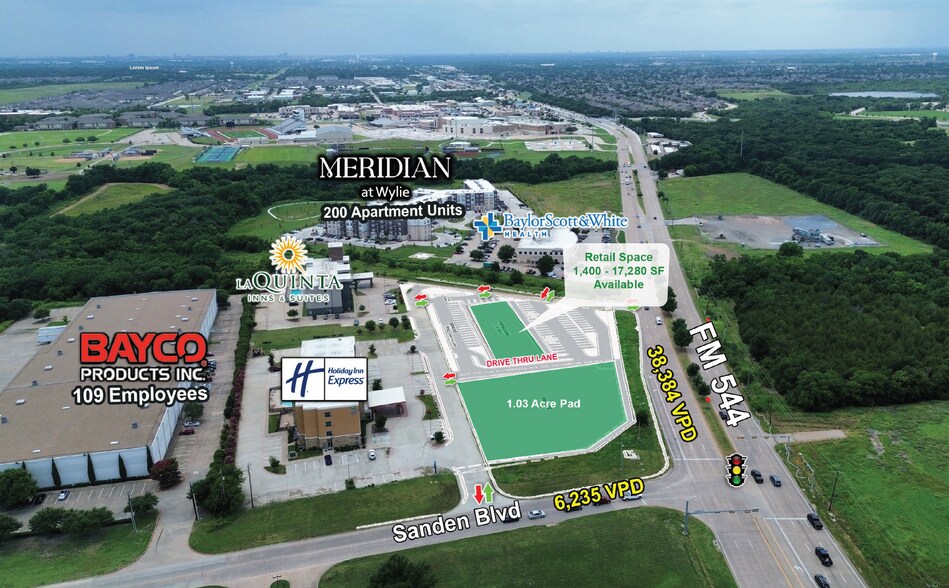 544 E SWQ of FM 544 and Sanden Blvd., Wylie, TX à louer - Aérien – Image 2 sur 3