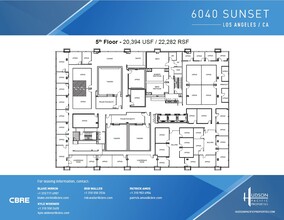 6040 W Sunset Blvd, Los Angeles, CA à louer Plan d’étage– Image 1 sur 2