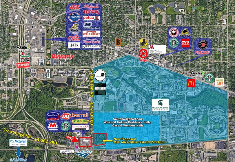 920-1030 Trowbridge Rd, East Lansing, MI à louer Photo de l’immeuble– Image 1 sur 9