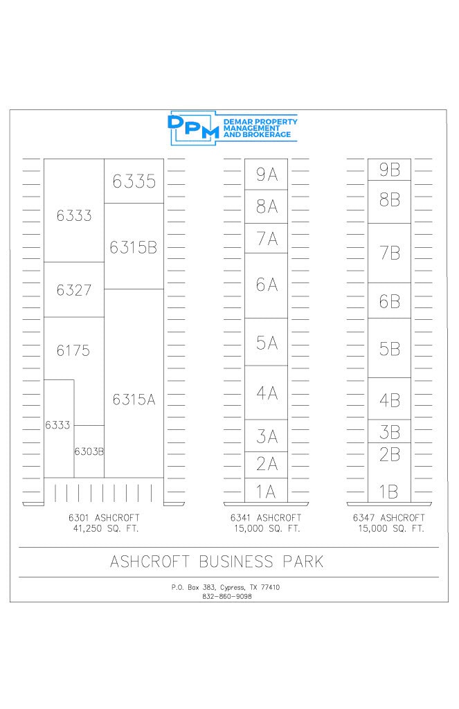 6301-6335 Ashcroft Dr, Houston, TX à louer Plan de site– Image 1 sur 2