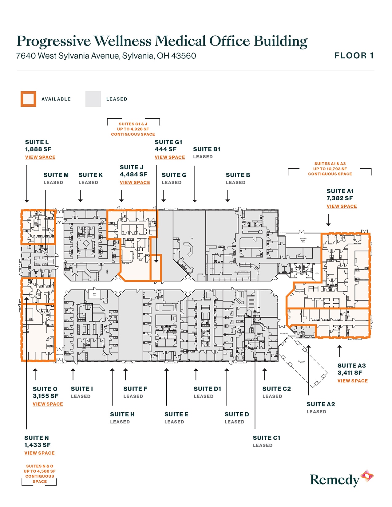 7640 Sylvania Ave, Sylvania, OH à louer Plan d’étage– Image 1 sur 2