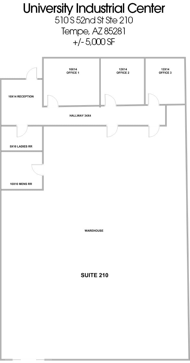 510 S 52nd St, Tempe, AZ à louer Plan d’étage– Image 1 sur 1