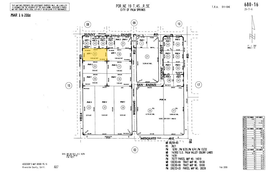 740 S Vella Rd, Palm Springs, CA à louer - Plan cadastral – Image 3 sur 3