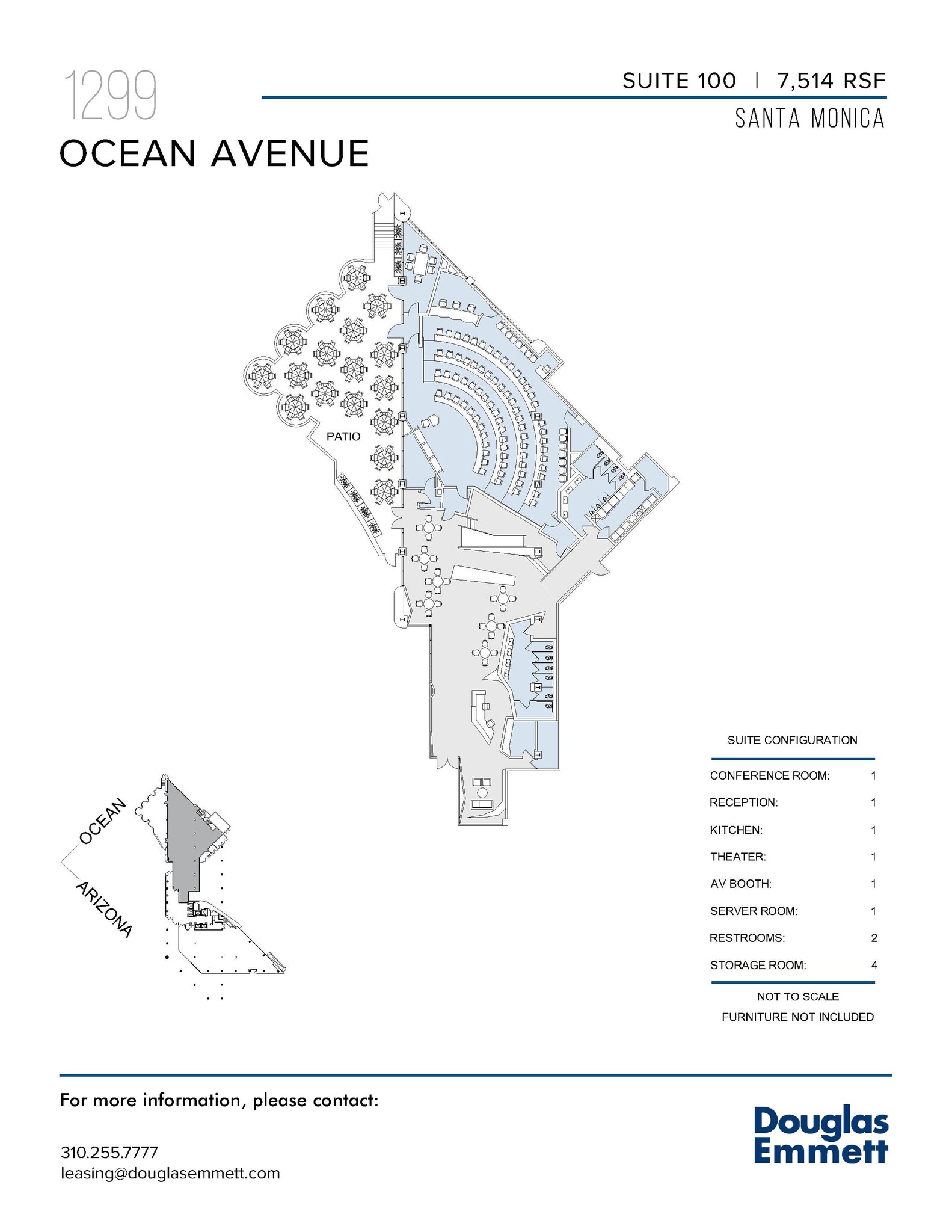 1299 Ocean Ave, Santa Monica, CA à louer Plan d’étage– Image 1 sur 1