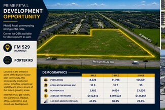Plus de détails pour FM 529 & Porter Rd, Katy, TX - Terrain à vendre