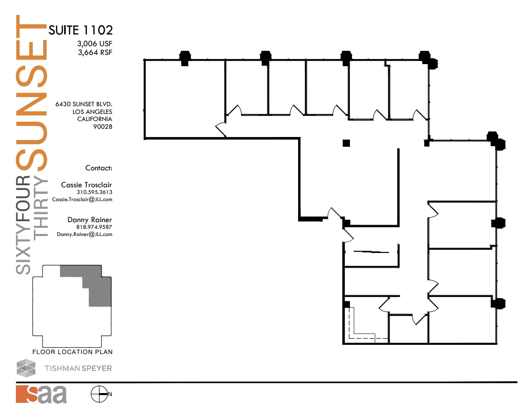 6430 W Sunset Blvd, Los Angeles, CA à louer Plan d’étage– Image 1 sur 1
