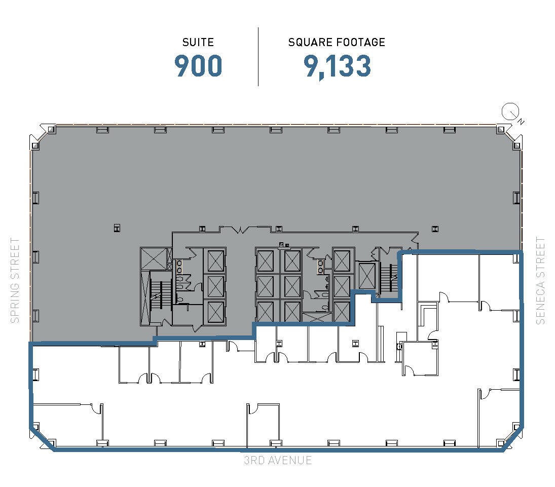 1111 3rd Ave, Seattle, WA à louer Plan d’étage– Image 1 sur 2