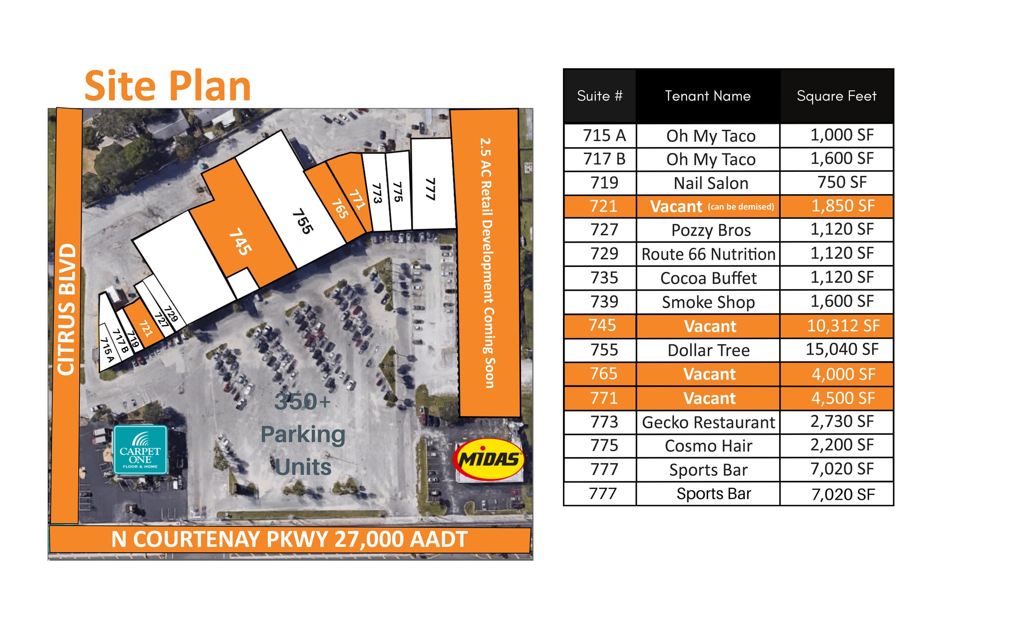 715-785 N Courtenay Pky, Merritt Island, FL à louer Plan de site– Image 1 sur 3