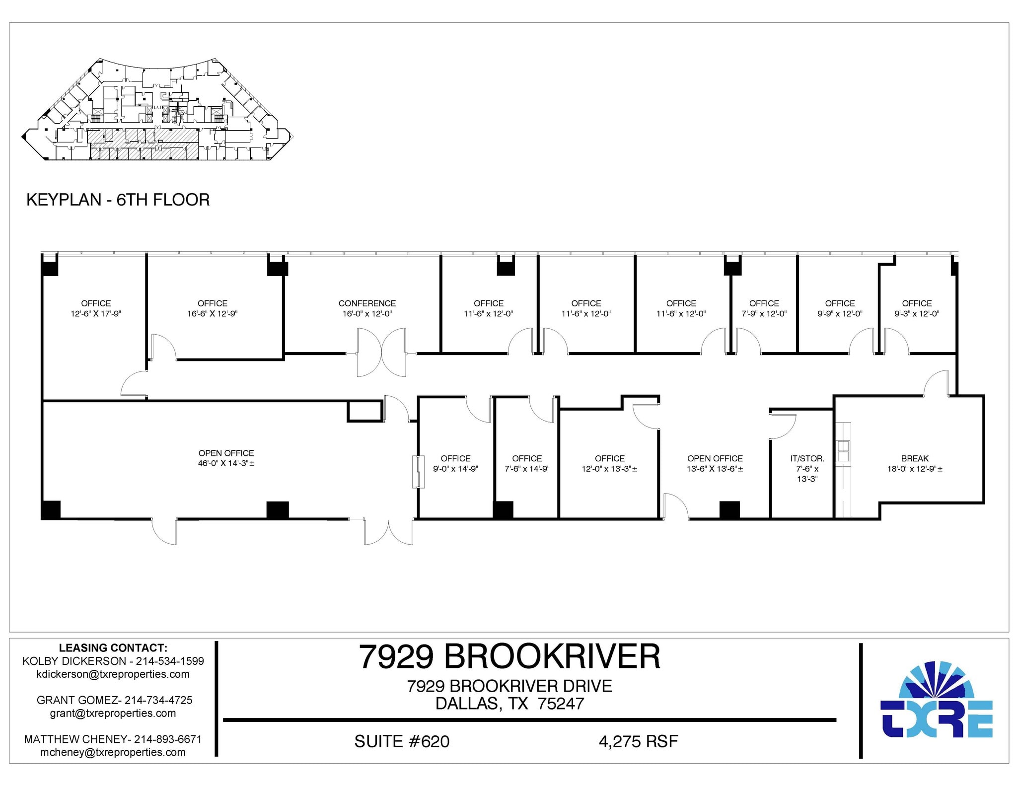 7929 Brookriver Dr, Dallas, TX à louer Plan d’étage– Image 1 sur 1