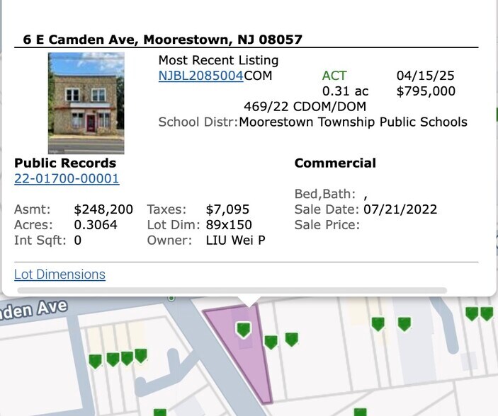 6 E Camden Ave, Moorestown, NJ, 08057 portefeuille de 2 biens à vendre sur LoopNet.fr - Photo de l’immeuble – Image 3 sur 16