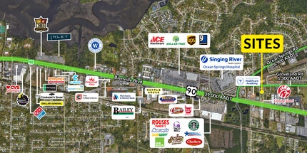 3417 Bienville Blvd, Ocean Springs, MS - VUE AÉRIENNE vue de carte