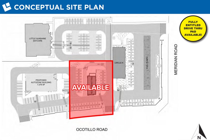 NWC Ocotillo & Meridian, Queen Creek, AZ à louer - Plan de site – Image 2 sur 5