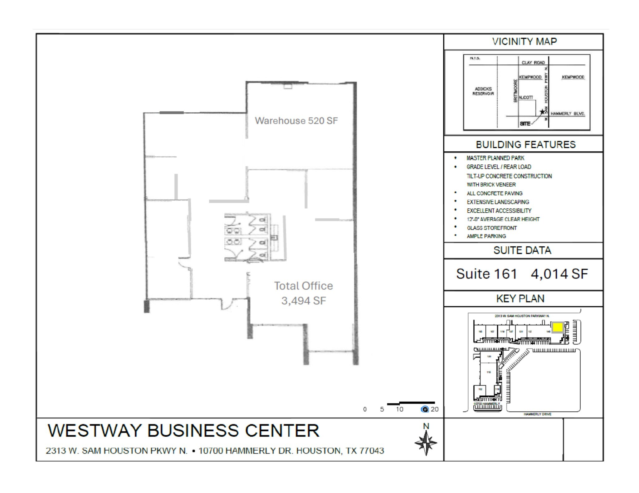 2313 W Sam Houston Pky N, Houston, TX à louer Plan de site– Image 1 sur 1