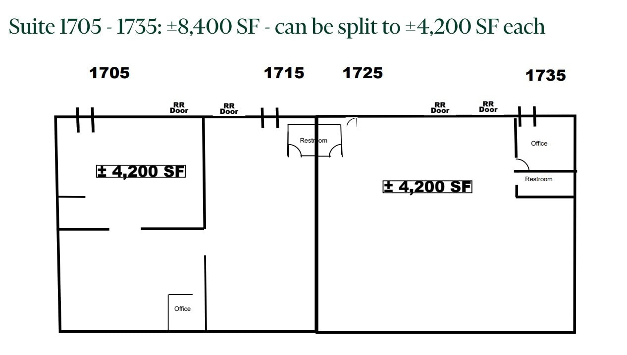 1705-1795 Industrial Dr, Auburn, CA à louer Plan d’étage– Image 1 sur 3