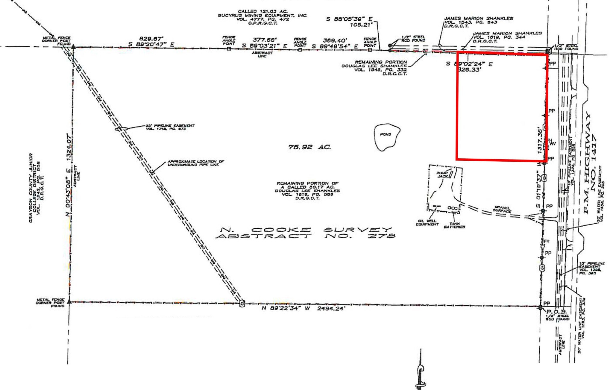 FM 1417, Denison, TX à vendre Plan cadastral– Image 1 sur 2