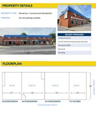 60 Concession St, Kingston, ON à louer Plan d’étage– Image 2 sur 2