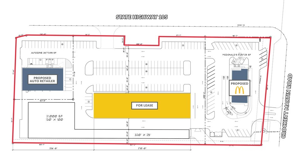 Highway 105 & Crockett Martin Rd, Conroe, TX à louer - Plan de site – Image 2 sur 2