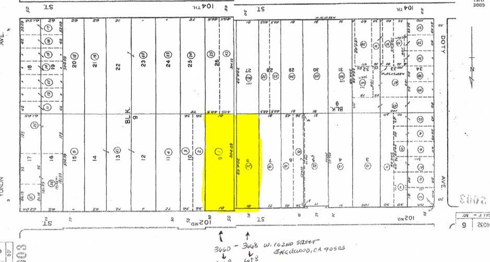 3660-3668 W 102nd St, Inglewood, CA à vendre - Plan cadastral – Image 3 sur 3
