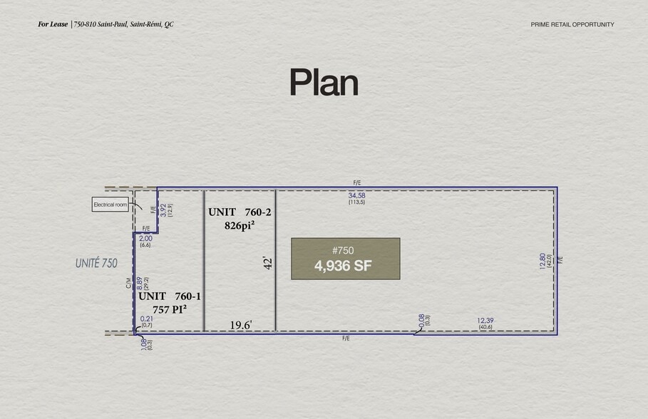 750-770 St Saint-Paul, Saint-remi, QC à louer - Plan d’étage – Image 2 sur 4