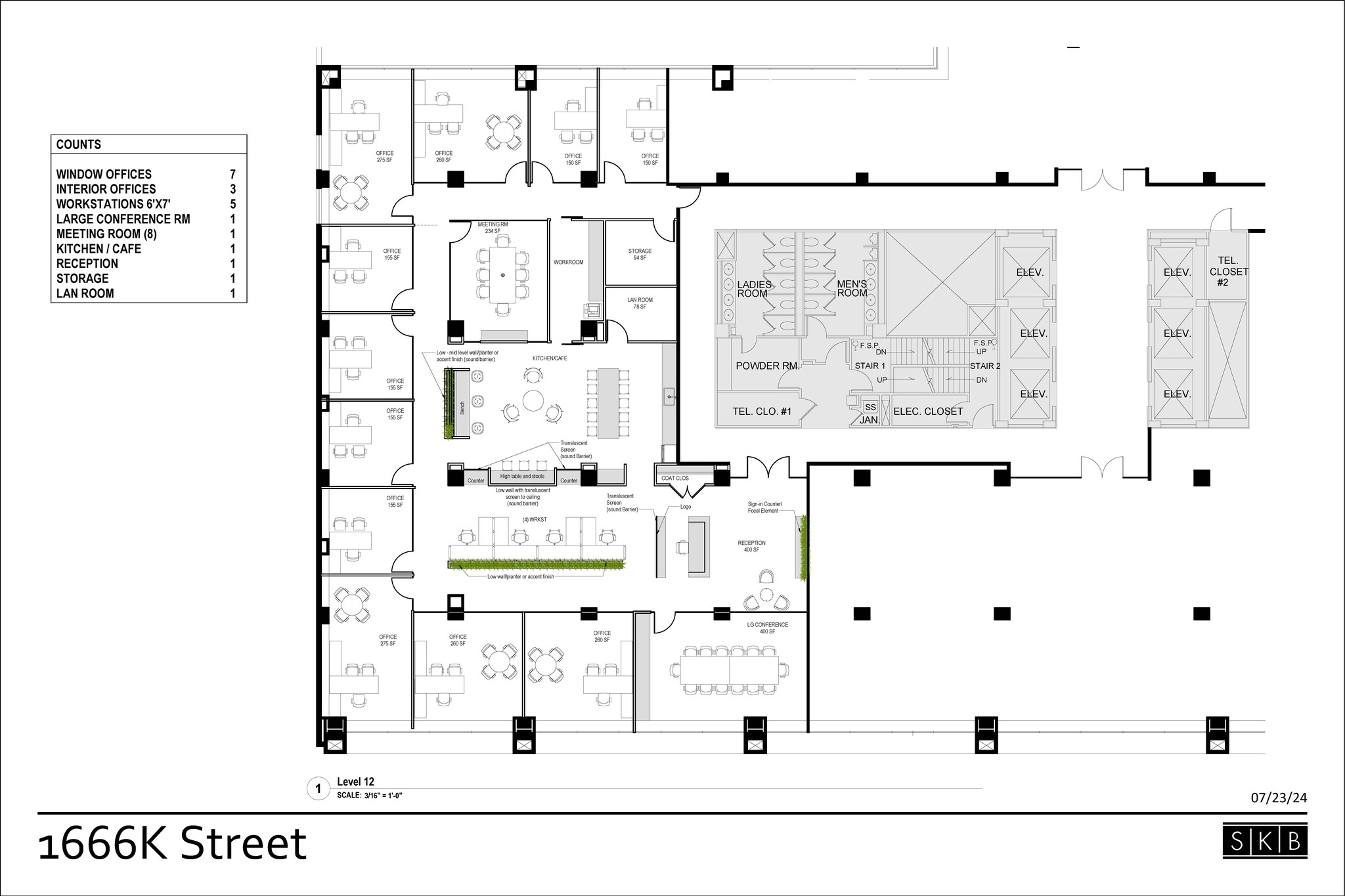 1666 K St NW, Washington, DC à louer Plan d’étage– Image 1 sur 3