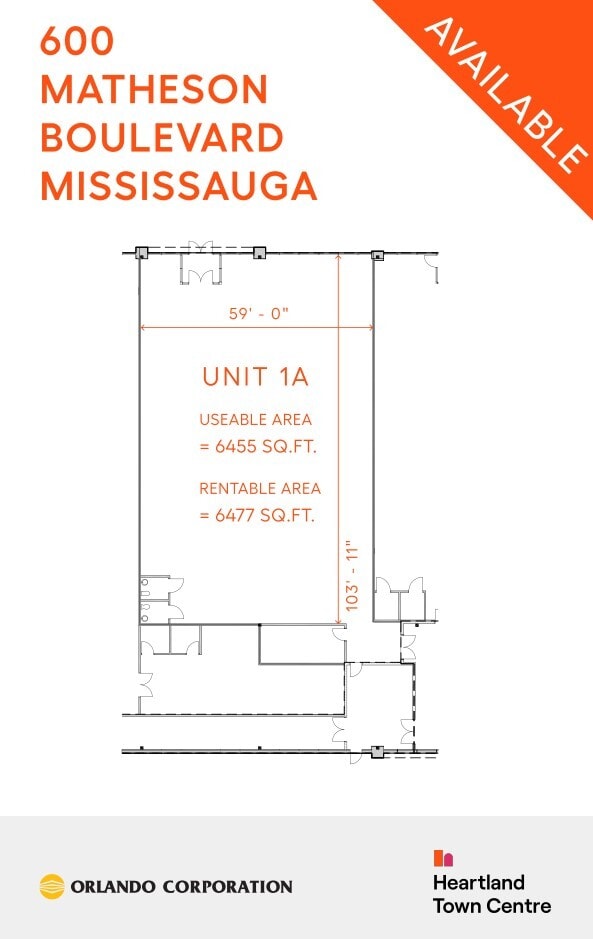 600 Matheson Blvd W, Mississauga, ON à louer Plan d’étage– Image 1 sur 2