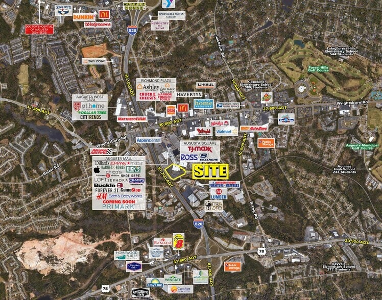 3450B Wrightsboro rd, Augusta, GA à louer - Aérien – Image 2 sur 5