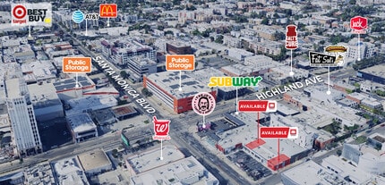 6751-6767 Santa Monica Blvd, Los Angeles, CA - VUE AÉRIENNE  vue de carte - Image1