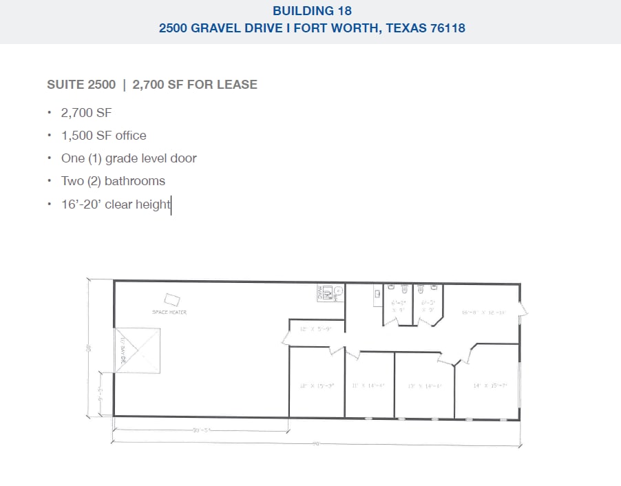 2501-2519 Gravel Dr, Fort Worth, TX à louer Plan d’étage– Image 1 sur 1