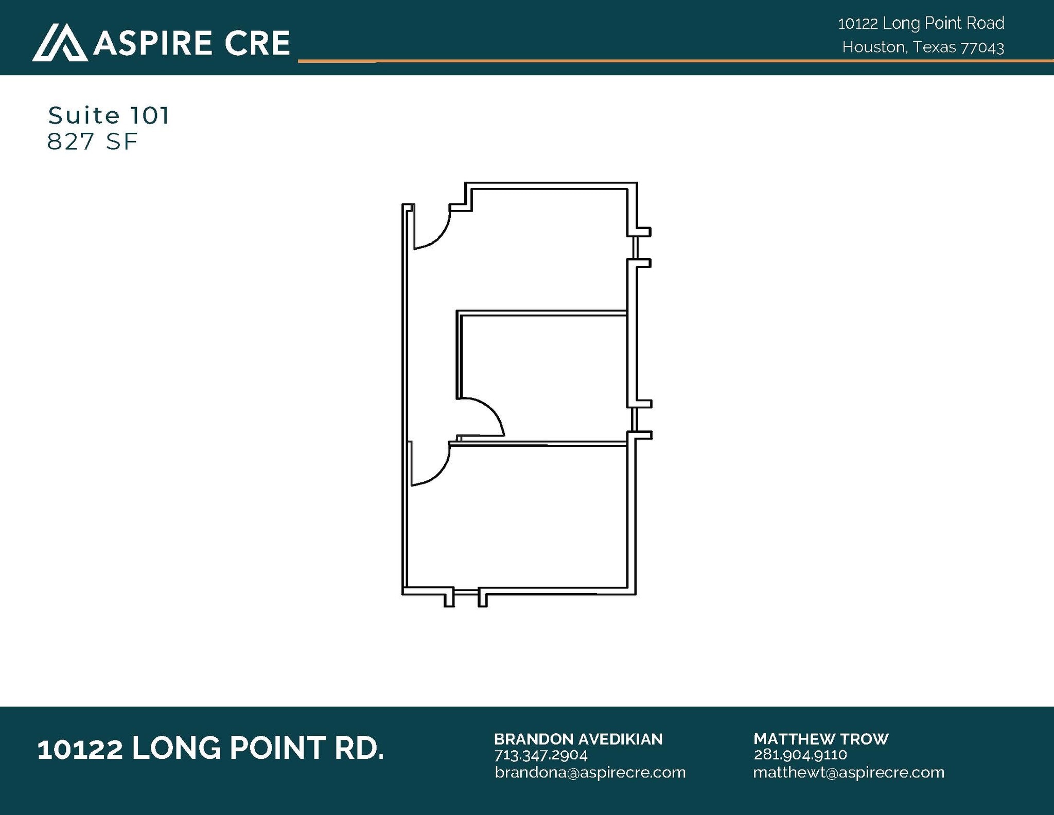 10122 Long Point Rd, Houston, TX à louer Plan d’étage– Image 1 sur 2