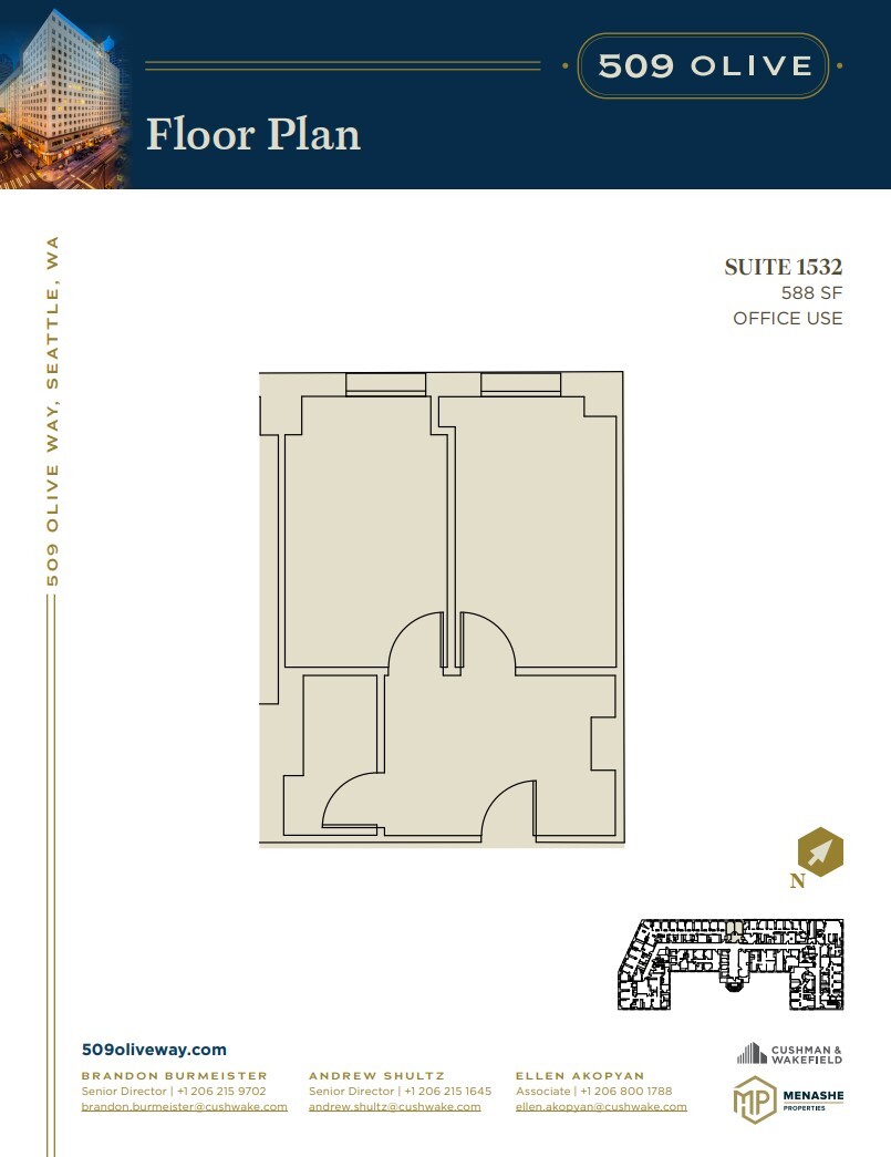 509 Olive Way, Seattle, WA à louer Plan d’étage– Image 1 sur 1