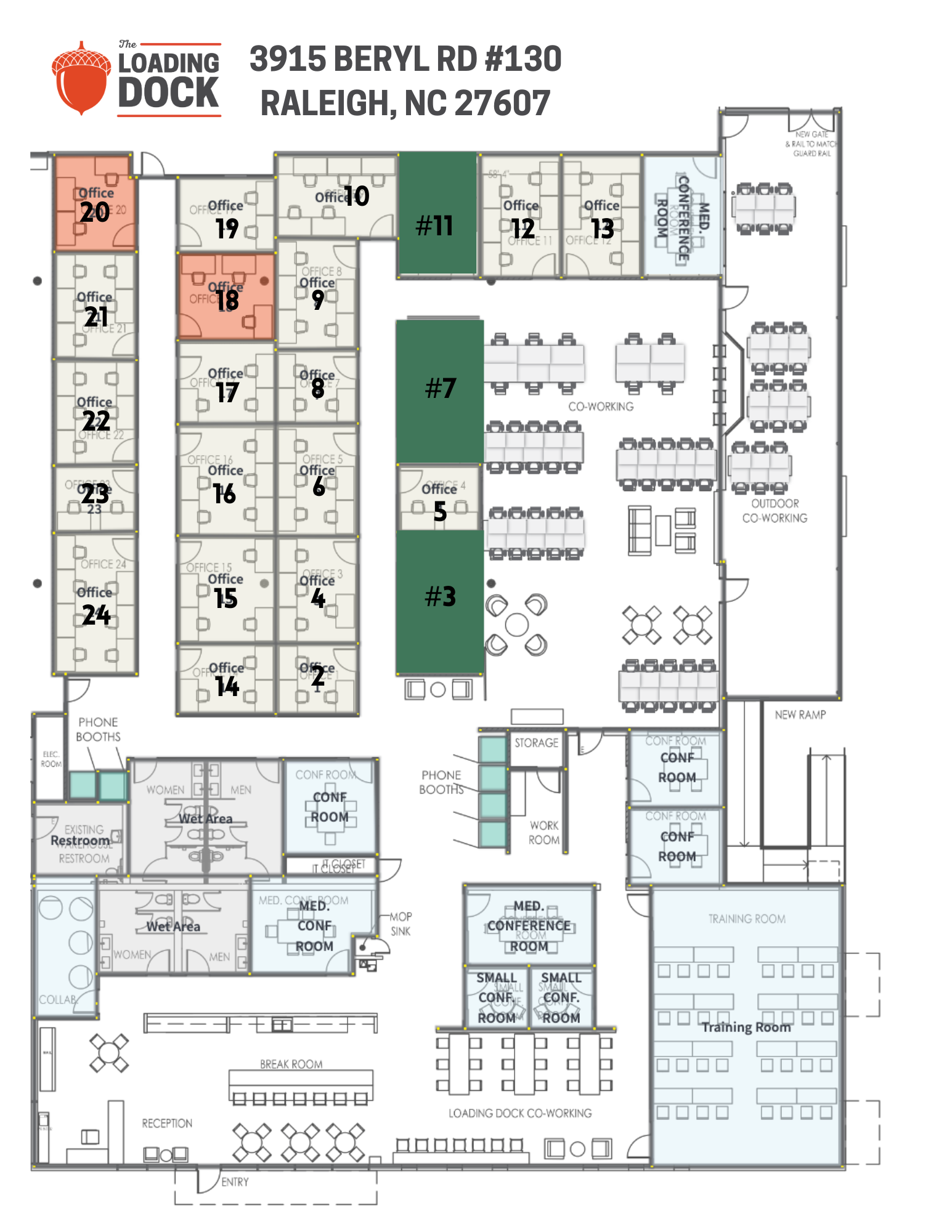 3915 Beryl Rd, Raleigh, NC à louer Plan d’étage– Image 1 sur 2