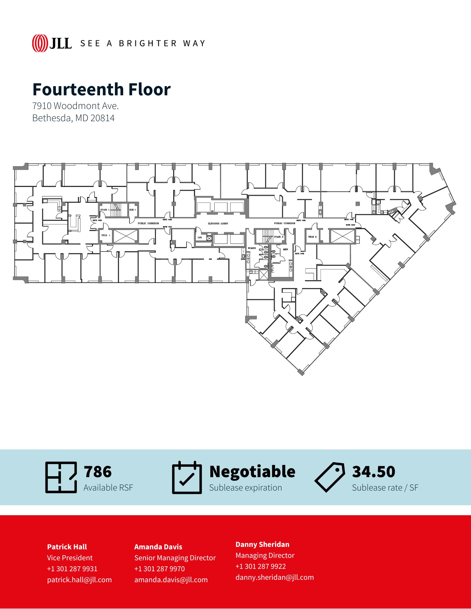 7910 Woodmont Ave, Bethesda, MD à louer Plan d’étage– Image 1 sur 1