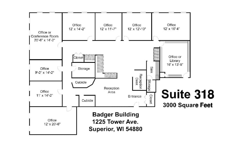 1225 tower Ave, Superior, WI à louer Plan d’étage– Image 1 sur 2
