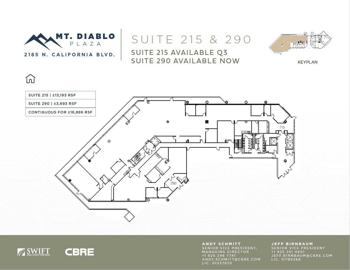 2185 N California Blvd, Walnut Creek, CA à louer Plan d’étage– Image 1 sur 1